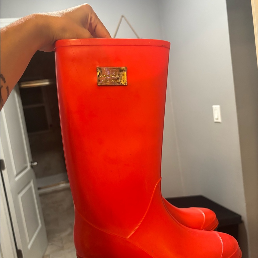 Women's Red Rain Boots